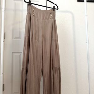 Light brown wide leg pants